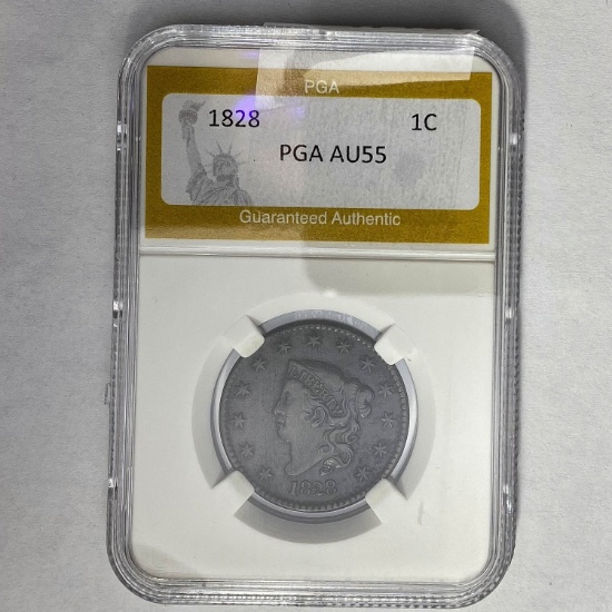 1828 1C Large Cent PGA AU55