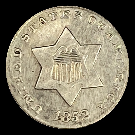 1852 Silver Three-Cent Piece NEARLY UNCIRCULATED