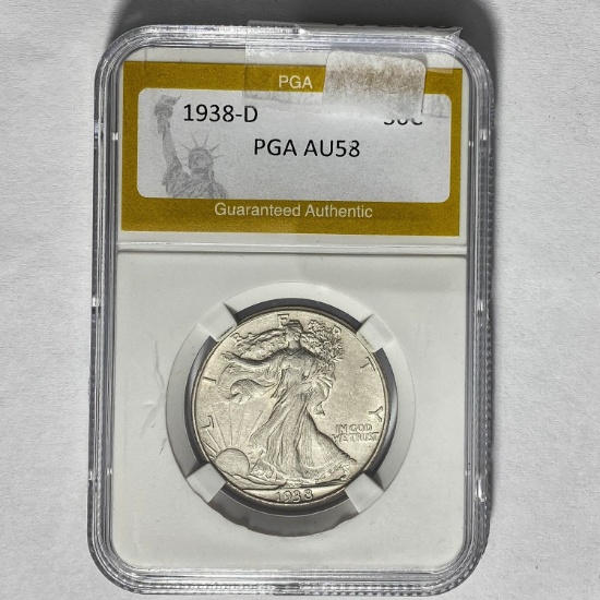 1938-D Walking Liberty Half Dollar PGA A