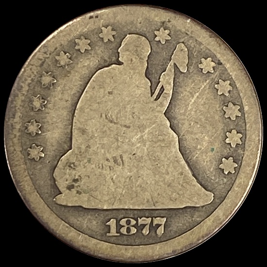 1877-CC Seated Liberty Quarter NICELY CIRCULATED