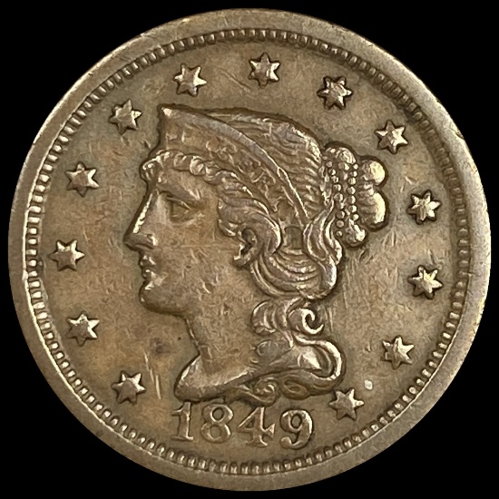 1849 Braided Hair Large Cent CLOSELY UNCIRCULATED