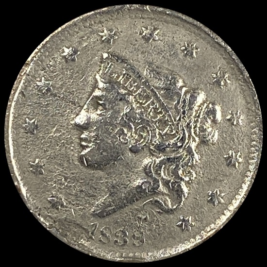 1838 Coronet Head Large Cent NICELY CIRCULATED