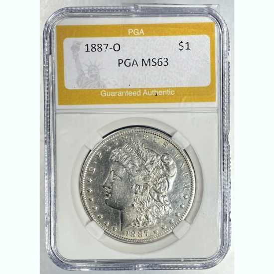 1887-O Morgan Dollar PGA MS63 SILVER
