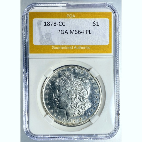 1878-CC Morgan Dollar PGA MS64 PL SILVER
