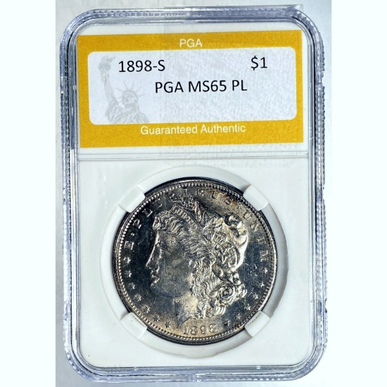 1898-S Morgan Dollar PGA MS65 PL SILVER