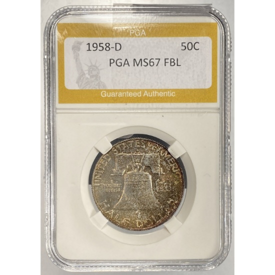 1969 Franklin Half Dollar PGA MS67 FBL