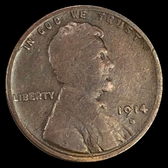 1914-D Lincoln Wheat Cent LIGHTLY CIRCULATED