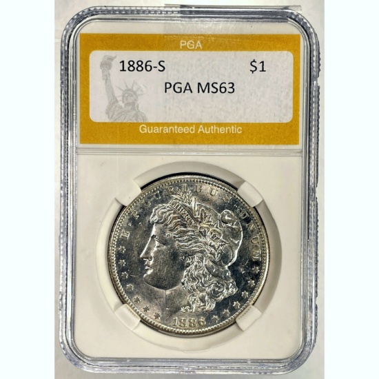 1886-S Morgan Dollar PGA MS63 SILVER