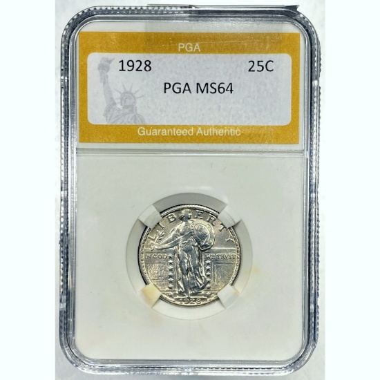 1928 25C Standing Liberty PGA MS64