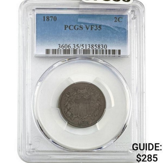 1870 2C PCGS VF35