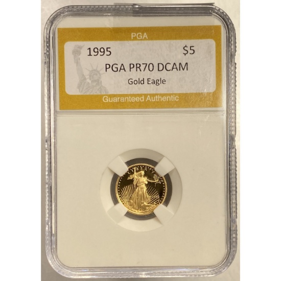 1995 $5 Gold Eagle 1/10 OZ PGA PR70 DCAM