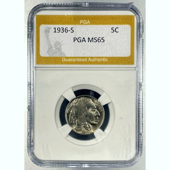 1936-S Mercury Dime PGA MS65