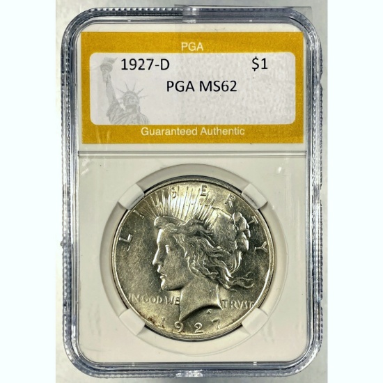 1927-D Silver Peace Dollar PGA MS62