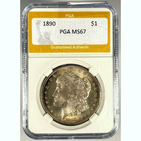 1890 Morgan Dollar PGA MS67 SILVER