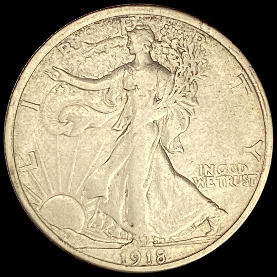1918-S Walking Liberty Half Dollar LIGHTLY CIRCULATED
