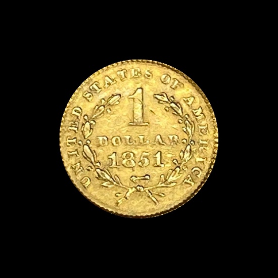 1851 Gold $1 Type 1 CHOICE AU