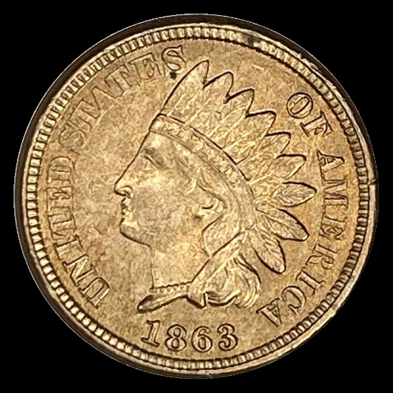 1863 Indian Head Cent GEM BU