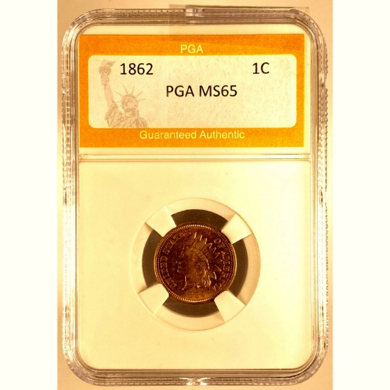 1862 Indian Head Cent PGA MS65