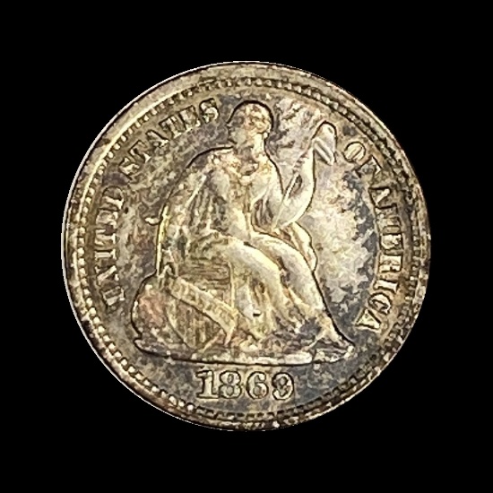 1869 Silver Half Dime CLOSELY UNCIRCULATED