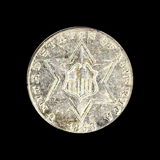 1858 Silver Three-Cent Piece UNCIRCULATED