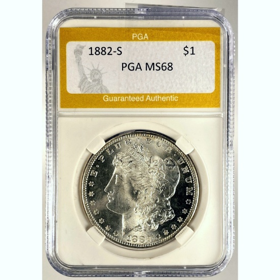 1882-S Morgan Dollar PGA MS68 SILVER