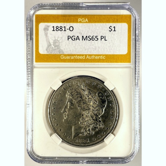 1881-O Morgan Dollar PGA MS65 PL SILVER