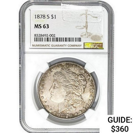1878-S Morgan Silver Dollar NGC MS63