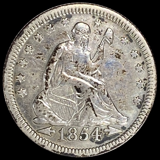 1854 Arrows Seated Liberty Quarter LIGHTLY CIRCULATED