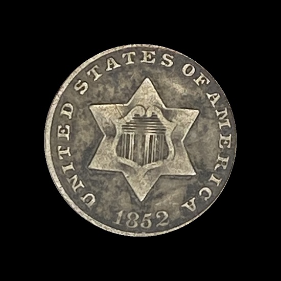 1852 Silver Three-Cent Piece LIGHTLY CIRCULATED