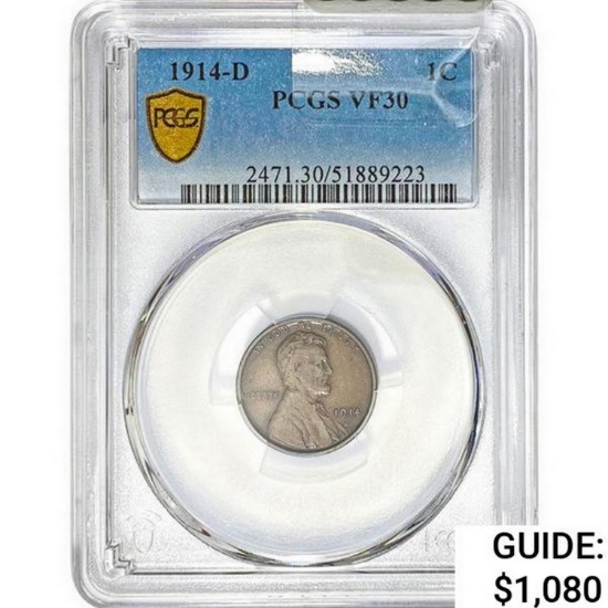 1914-D Wheat Cent PCGS VF30