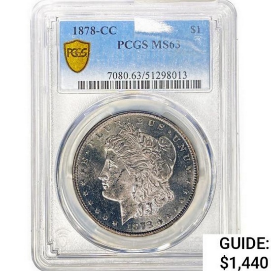 1878-CC Morgan Silver Dollar PCGS MS63