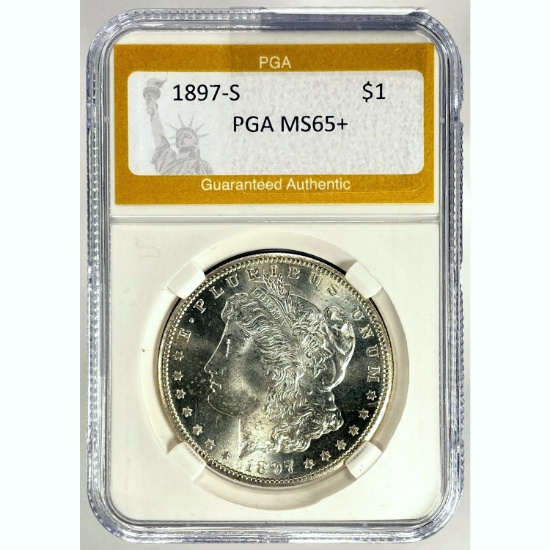 1887-S Morgan Dollar PCGA MS65+ SILVER