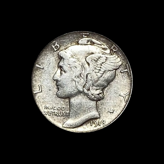1918-D Mercury Dime LIGHTLY CIRCULATED
