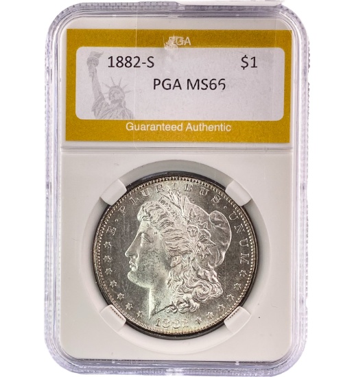 1882-S Silver $1 Morgan Dollar PGA MS66