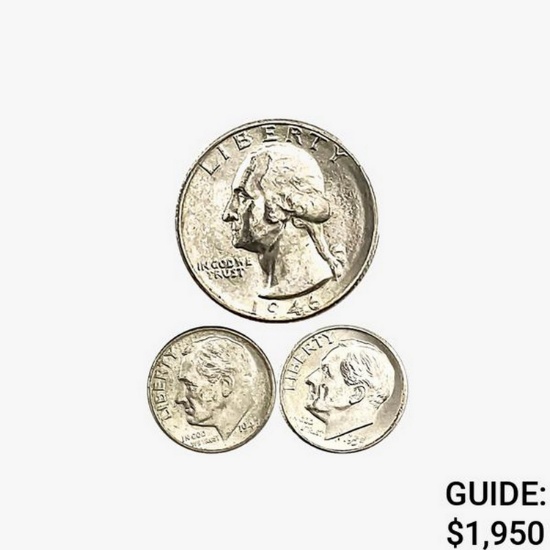 [140] 1946-1953 Dime & Halves COLL. Set