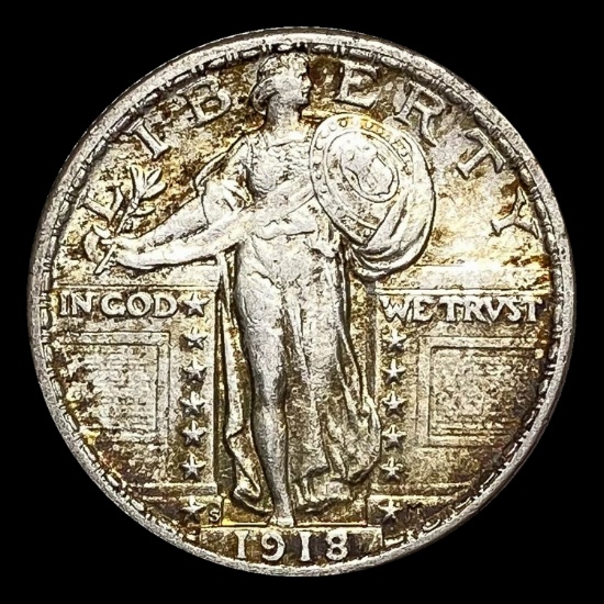 1918 Standing Liberty Silver Quarter CHOICE AU