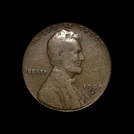 1909-S Lincoln Wheat Cent LIGHTLY CIRCULATED