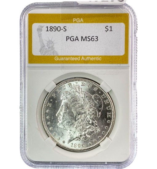 1890-S Silver $1 Morgan Dollar PGA MS63