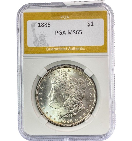 1885 Silver $1 Morgan Dollar PGA MS65