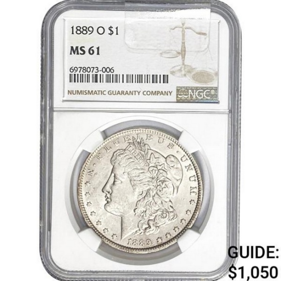 1889-O Morgan Silver Dollar NGC MS61