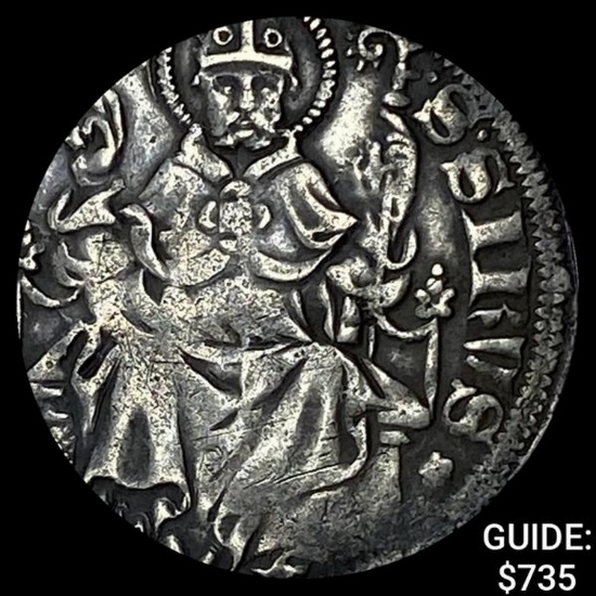 [1359-1378] Italy Pavia Galeazzo II Silver Grosso CLOSELY UNCIRCULATED