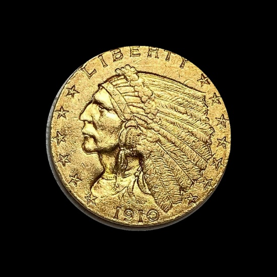 1910 Indian Head Quarter Eagle $2.50 Gold CLOSELY UNCIRCULATED