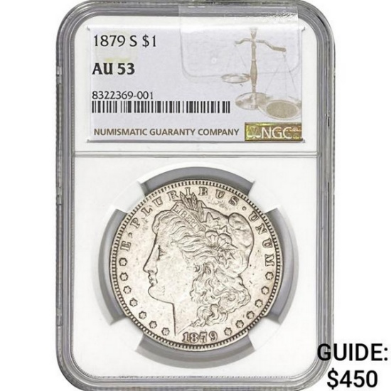 1879-S Morgan Silver Dollar NGC AU53