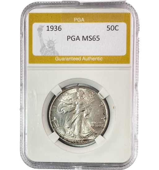 1936 50C Walking Liberty Half PGA MS65