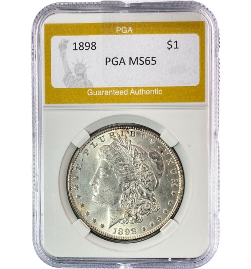 1898 Silver $1 Morgan Dollar PGA MS65