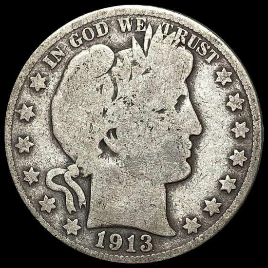 1913 Silver Barber Half Dollar NICELY CIRCULATED