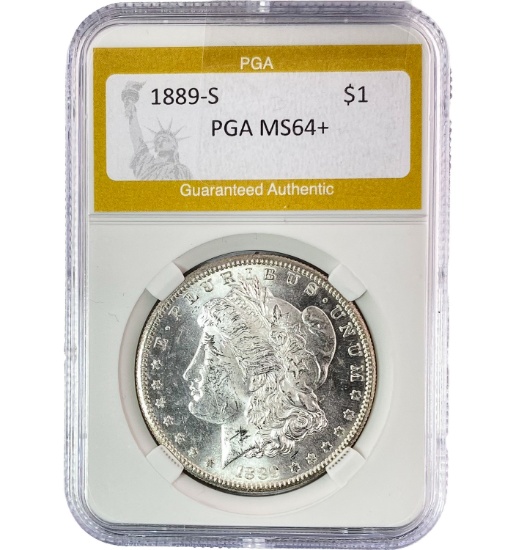 1889-S Silver $1 Morgan Dollar PGA MS64+