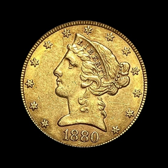 1880 $5 Liberty Head Half Eagle Gold UNCIRCULATED