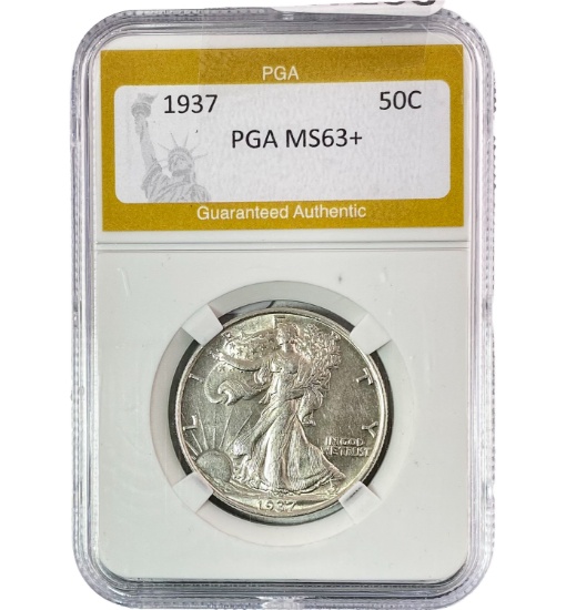 1937 50C Walking Liberty PGA MS63+