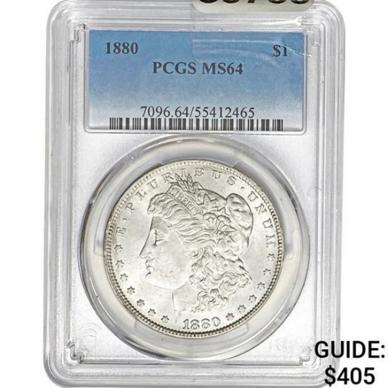 1880 Morgan Silver Dollar PCGS MS64